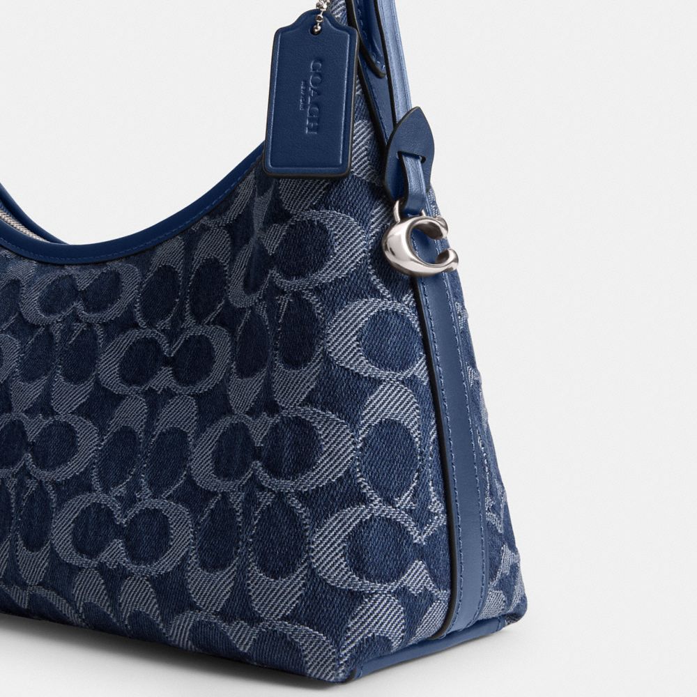COACH®,Juliet Shoulder Bag 25 In Signature Denim,Navy,Closer View