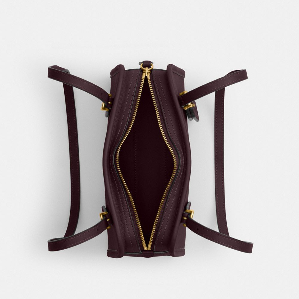 COACH®,Swing Zip Bag 20,Leather,Shoulder Bag,Adjustable,Brass,Casual,Purple,Inside View,Top View