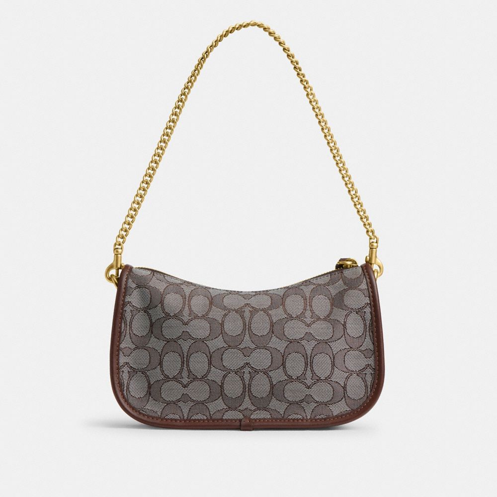 COACH®,Swinger Bag In Signature Jacquard,,Back View
