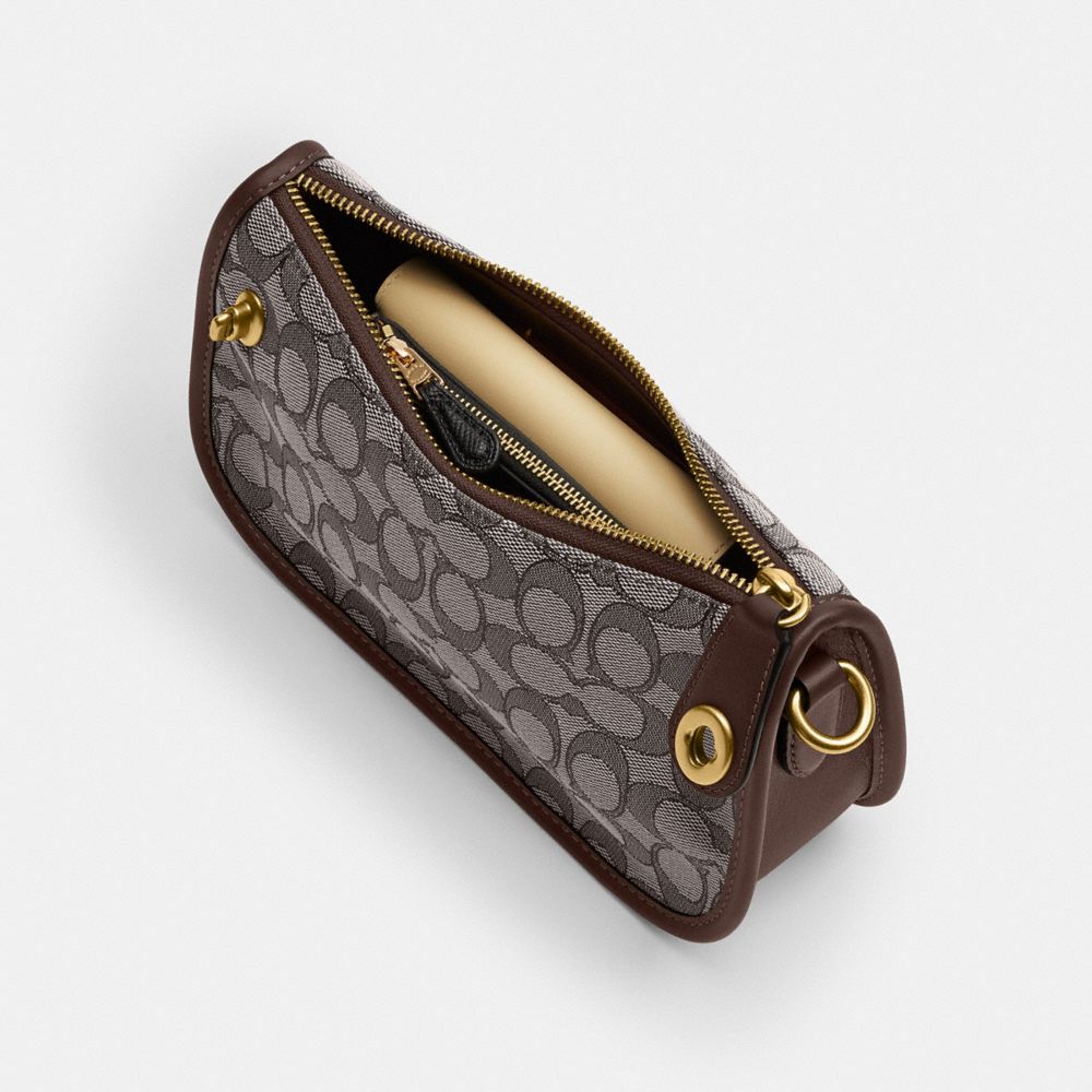 COACH®,Swinger Bag In Signature Jacquard,,Inside View,Top View