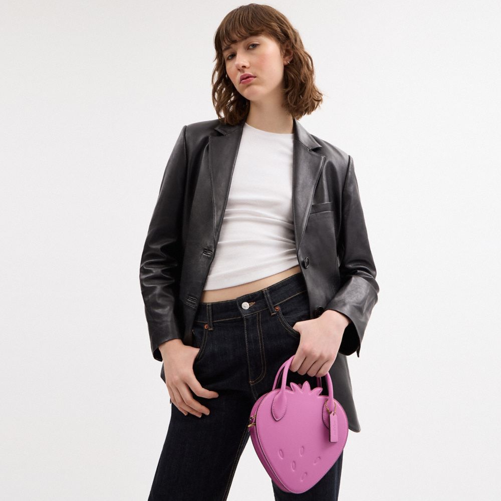 COACH®,Strawberry Bag In Regenerative Leather,,Detail View