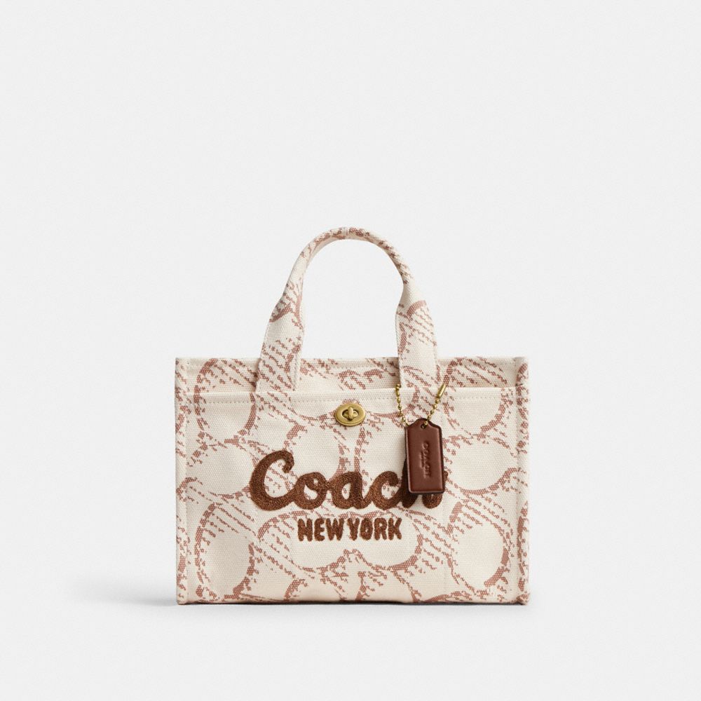 COACH®,Cargo Tote Bag 26 With Signature Canvas,,Front View image number 0