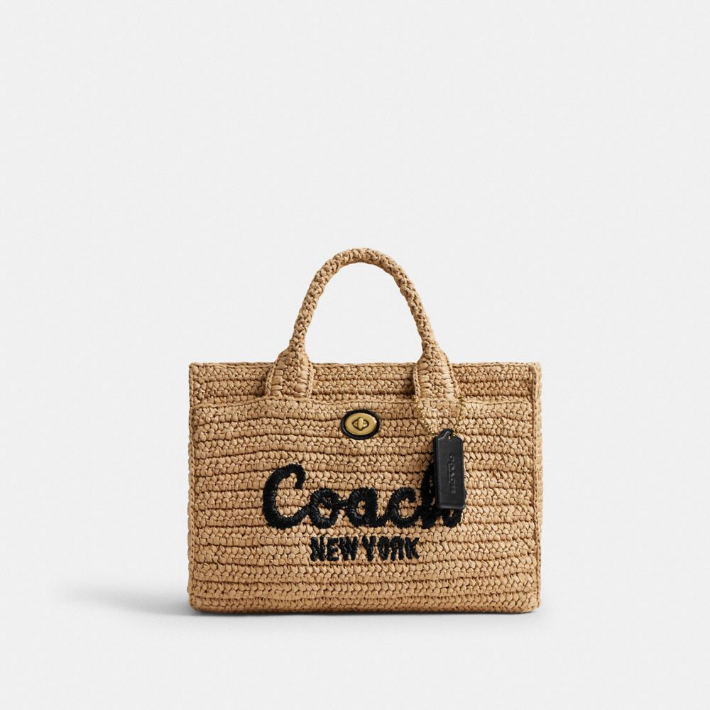 COACH®,カーゴ トート バッグ 26,トートバッグ,ﾌﾞﾗｽ/ﾅﾁｭﾗﾙ