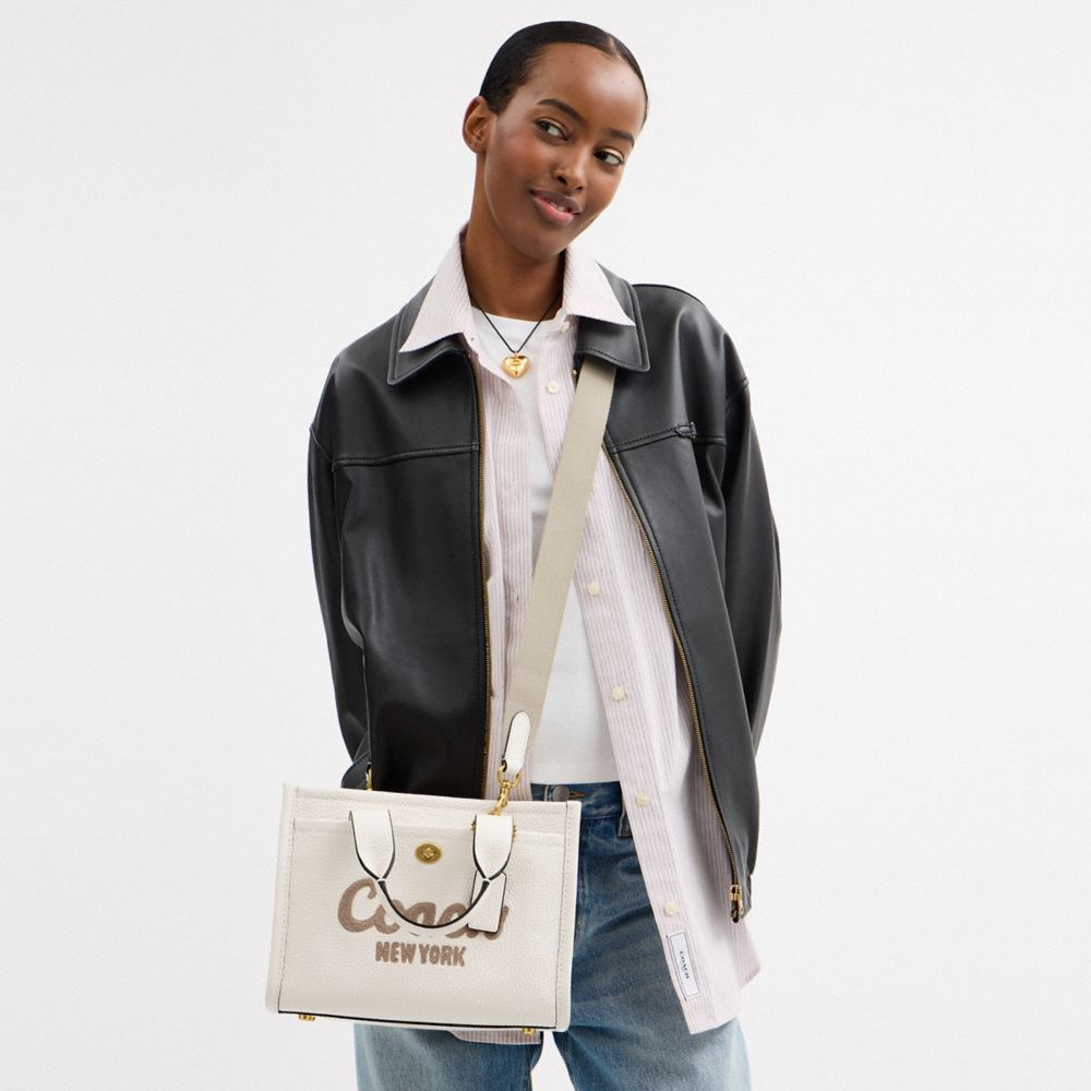 COACH®,Cargo Tote Bag 26,Recycled Polyester,Leather,Tote,Brass,Casual,White
