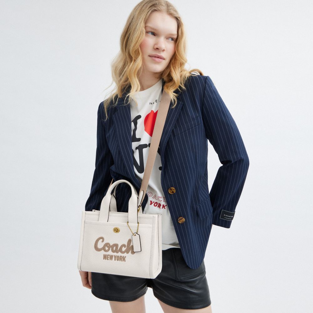 COACH®,Cargo Tote Bag 26,Recycled Polyester,Leather,Tote,Brass,Casual,White