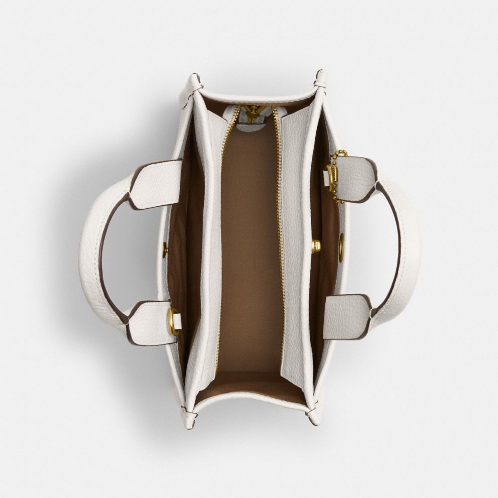 COACH®,Cargo Tote Bag 26,Recycled Polyester,Leather,Tote,Brass,Casual,White,Inside View,Top View