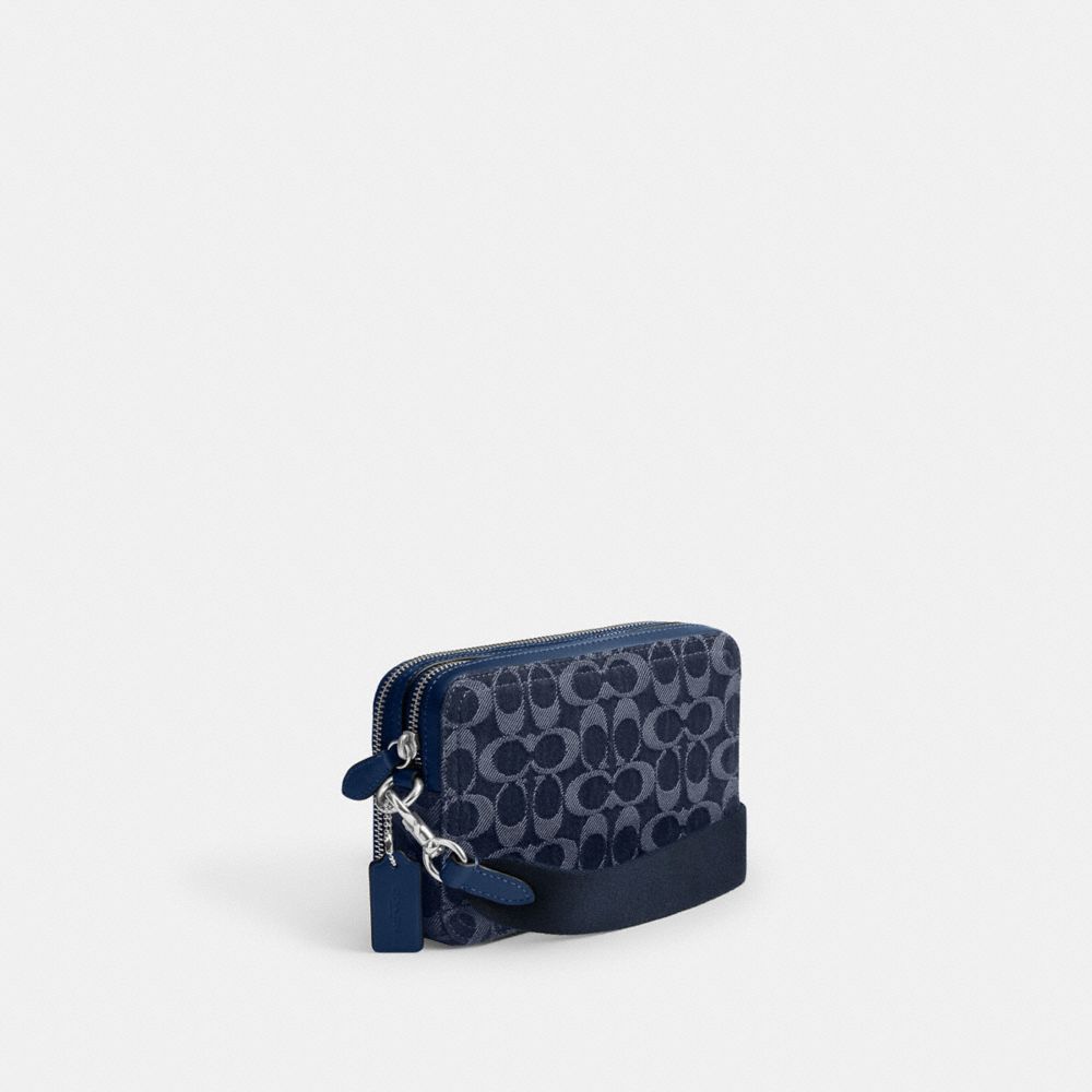 COACH®,Charter Crossbody Bag 19 In Signature Denim,,Angle View