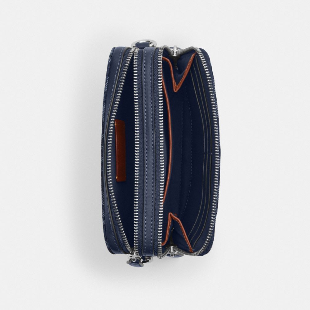 COACH®,Charter Crossbody Bag 19 In Signature Denim,Navy,Inside View,Top View