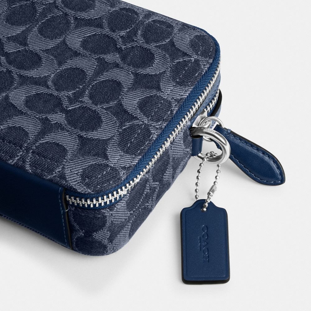 COACH®,Charter Crossbody Bag 19 In Signature Denim,Navy,Closer View