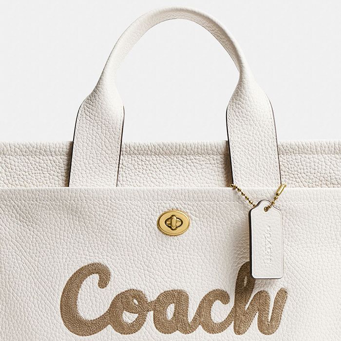 Coach ホワイトトートバッグ Coach トートバッグ ホワイト ショルダーストラップ付き