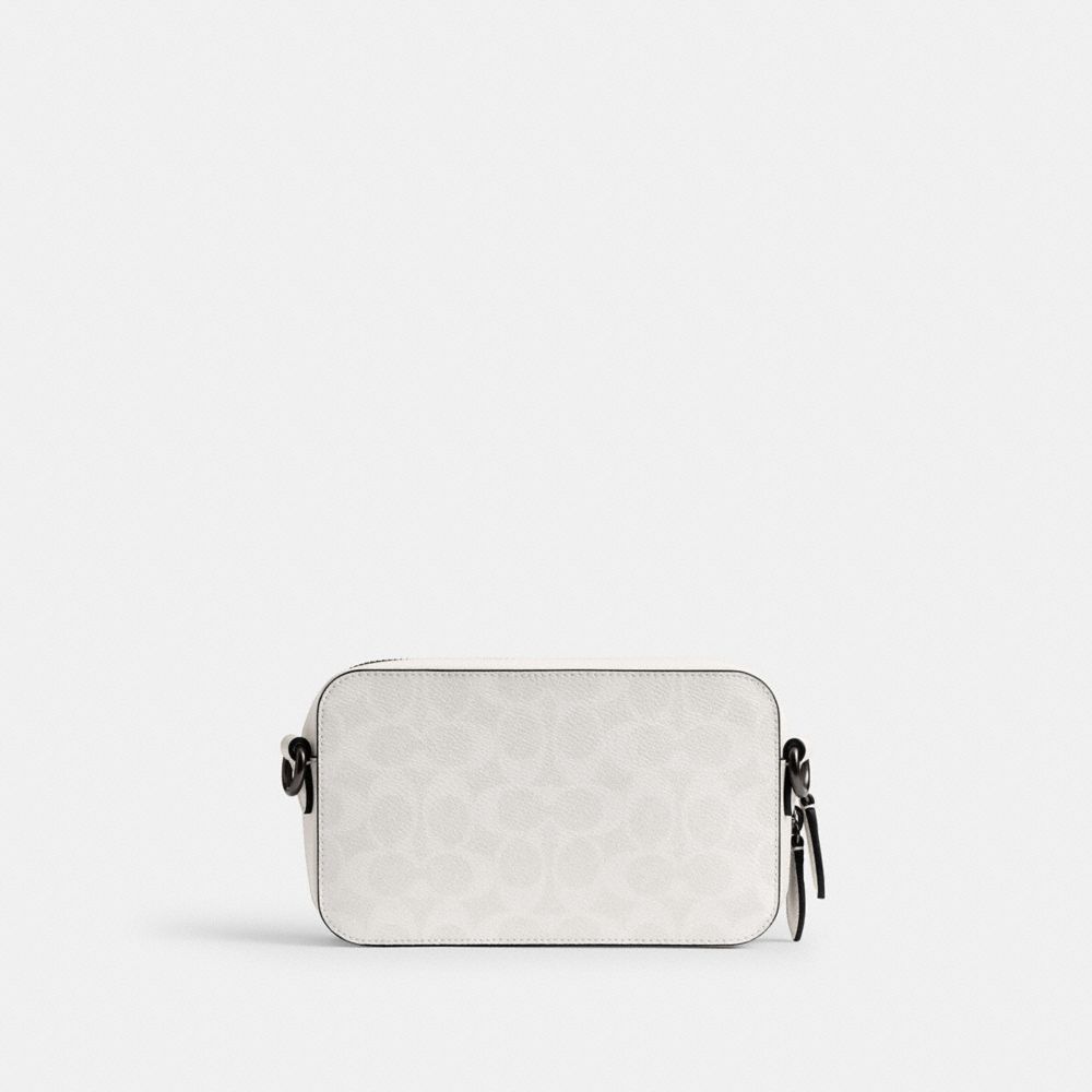 Coach Charter Slim Crossbody Bag In Signature Canvas In White/black Signature