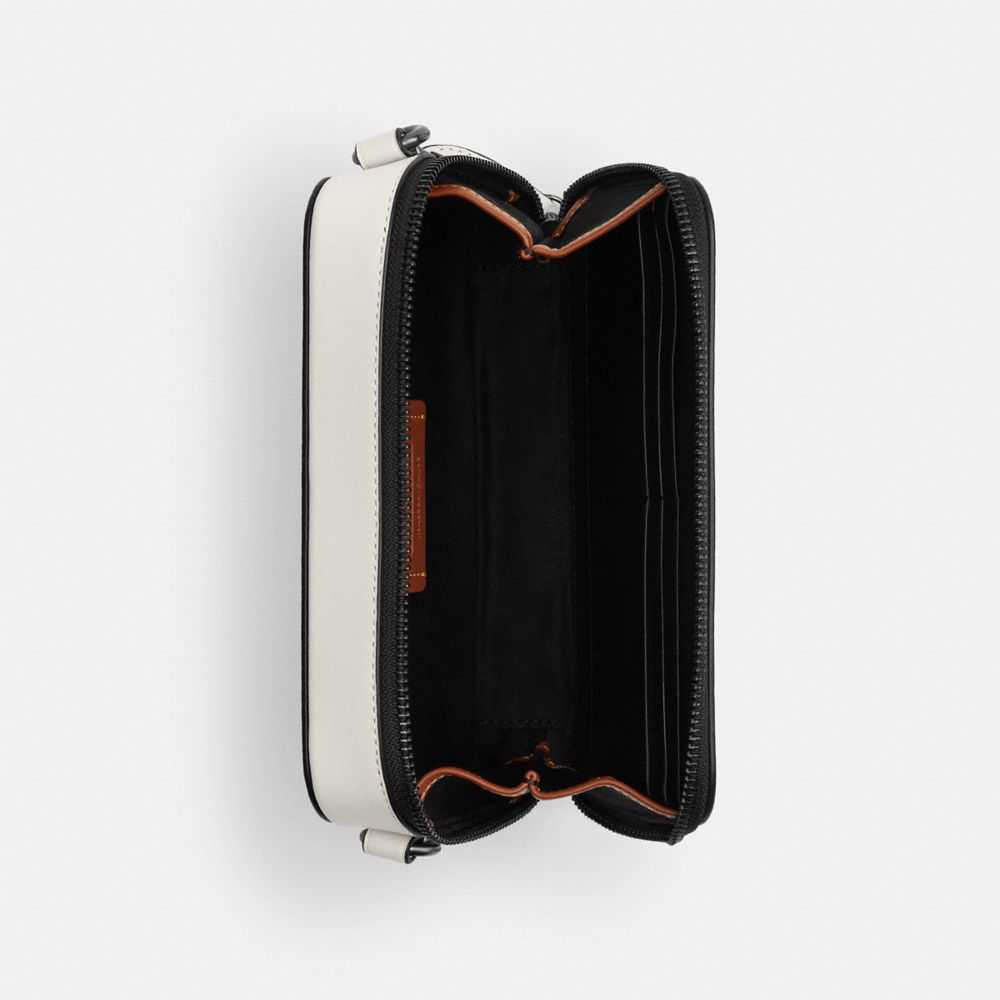 Coach Charter Slim Crossbody Bag In Signature Canvas In White/black Signature