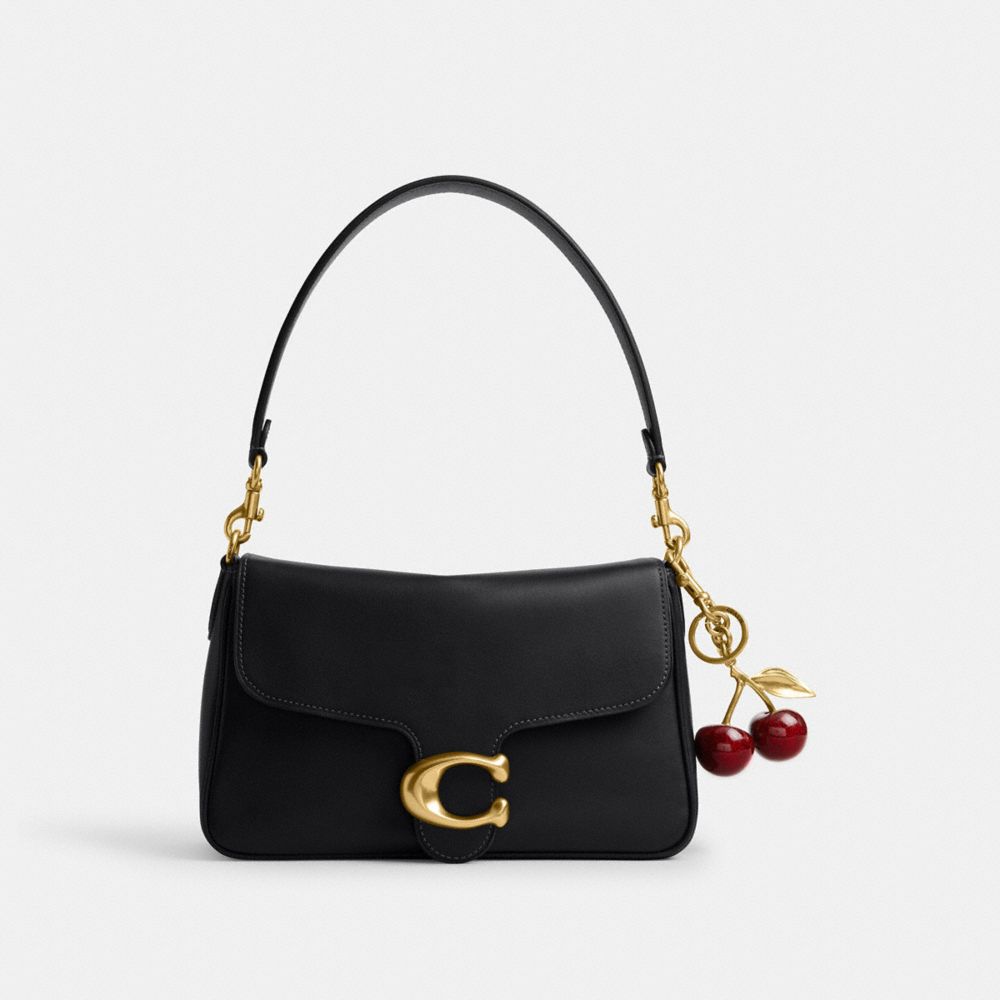COACH®,SAC ÉPAULE SOFT TABBY,Laiton/Noir,Angle View
