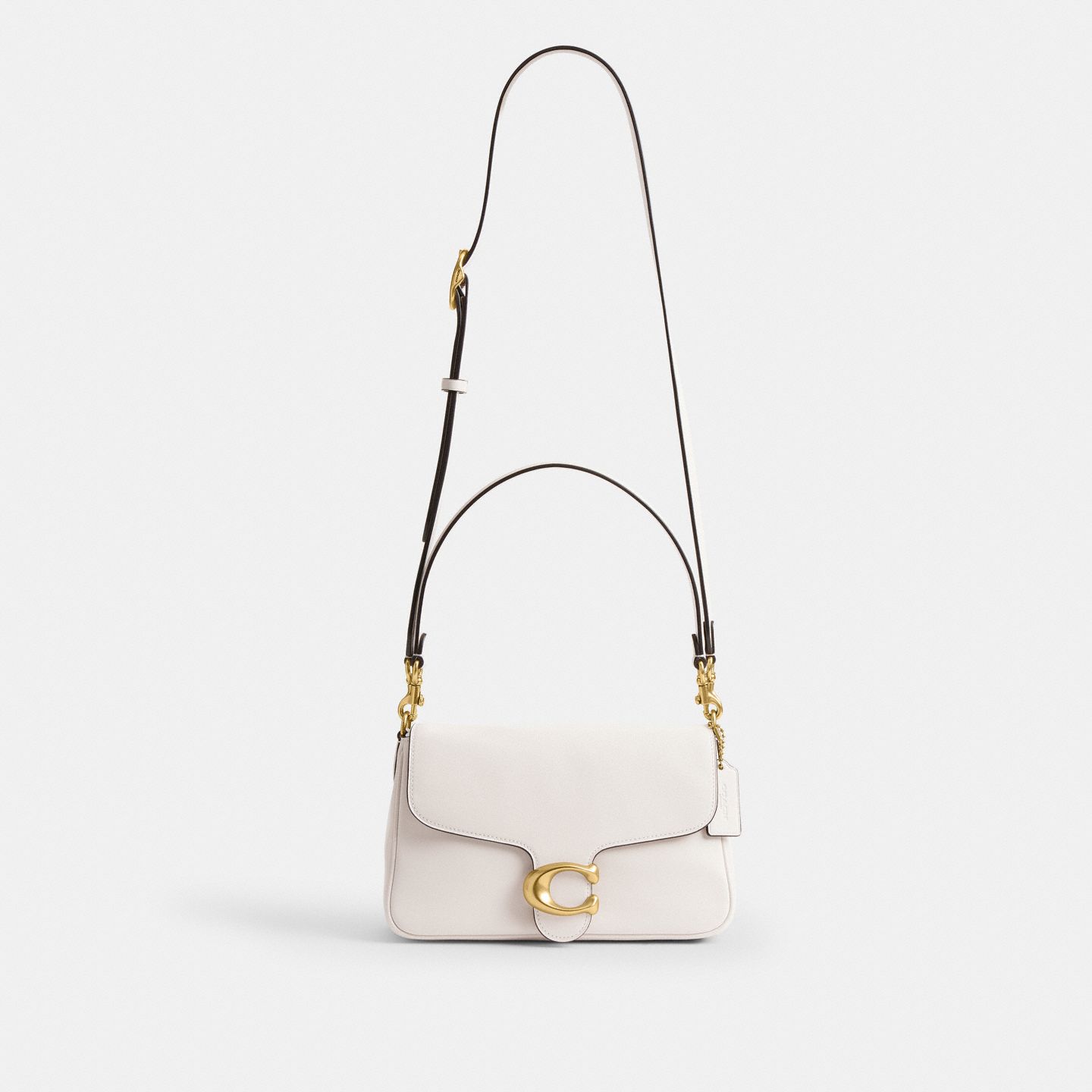 Женская сумка Coach Soft Tabby Shoulder, цвет: Латунный / Меловой — фото 6