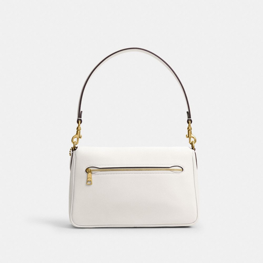 COACH®,Soft Tabby Shoulder Bag,Leather,Shoulder Bag,Logo,Embossed,Metal,Brass,Day Party,White,Back View