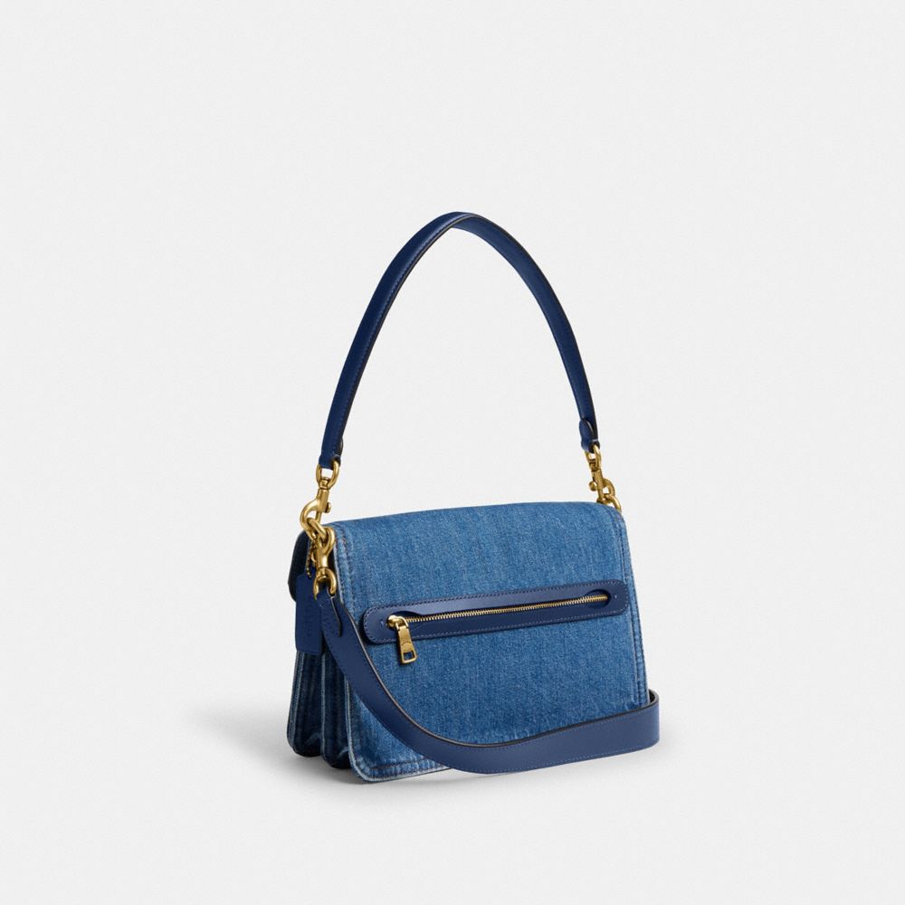 Coach Chain Tabby Shoulder Bag In Brass/deep Blue