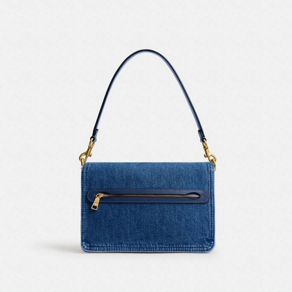 Coach Chain Tabby Shoulder Bag In Brass/deep Blue
