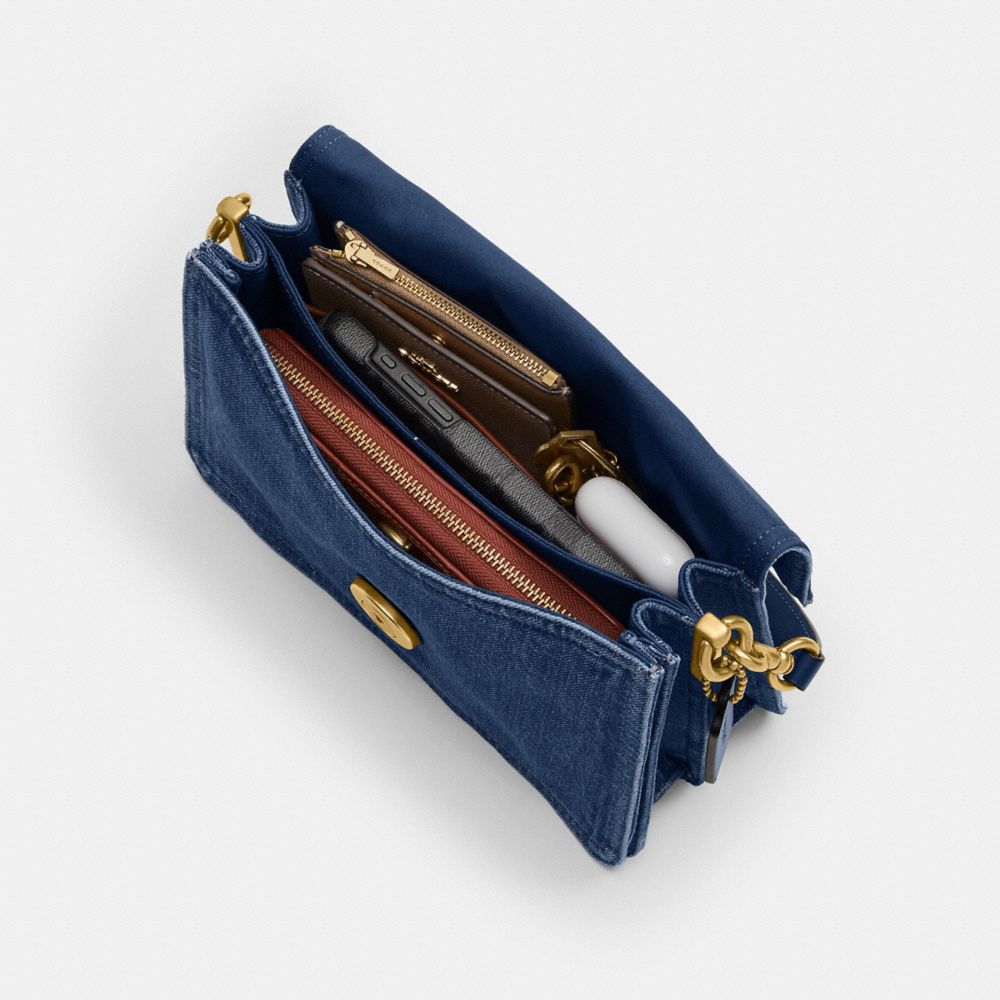 Coach Chain Tabby Shoulder Bag In Brass/deep Blue