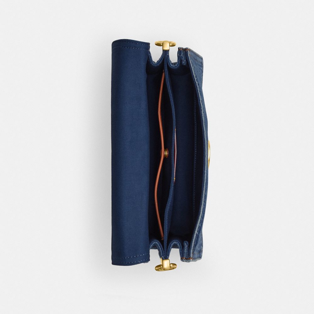 Coach Chain Tabby Shoulder Bag In Brass/deep Blue