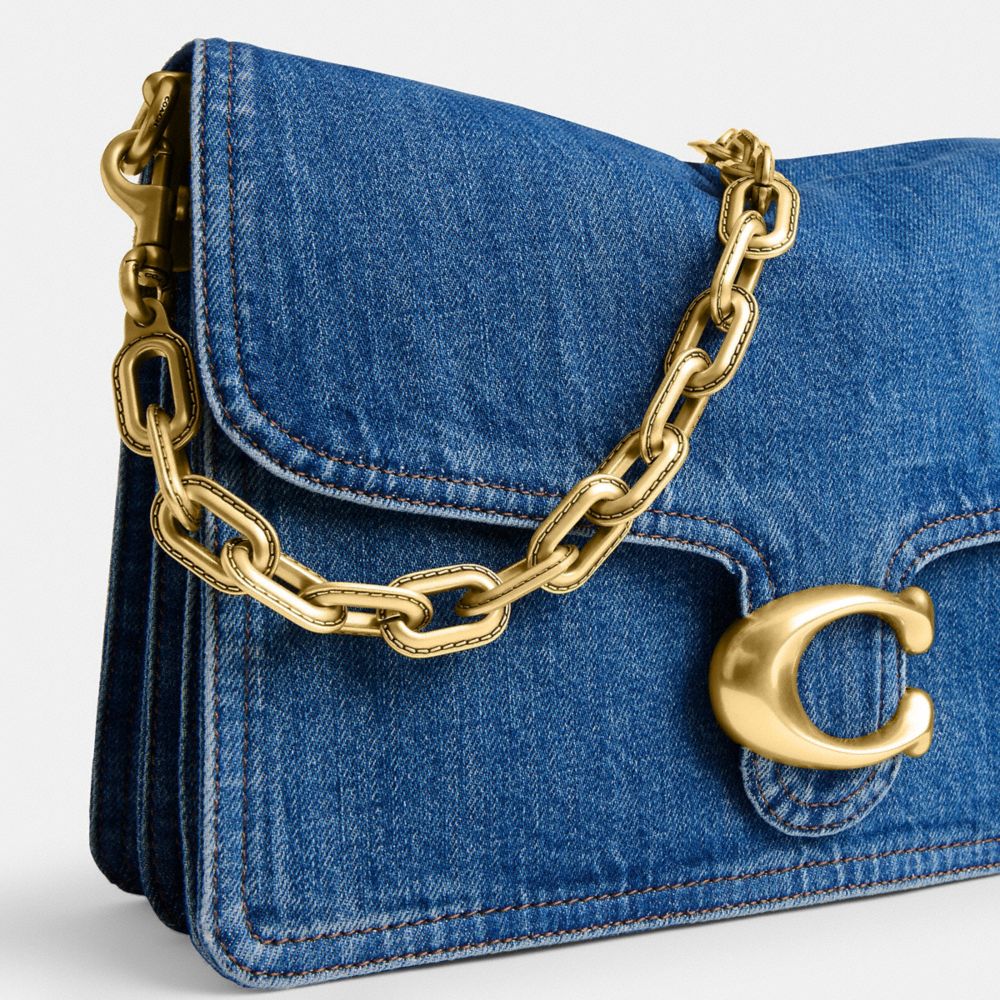 COACH®,SAC ÉPAULE AVEC CHAÎNE TABBY 30,Denim,Laiton/Bleu Profond,Closer View
