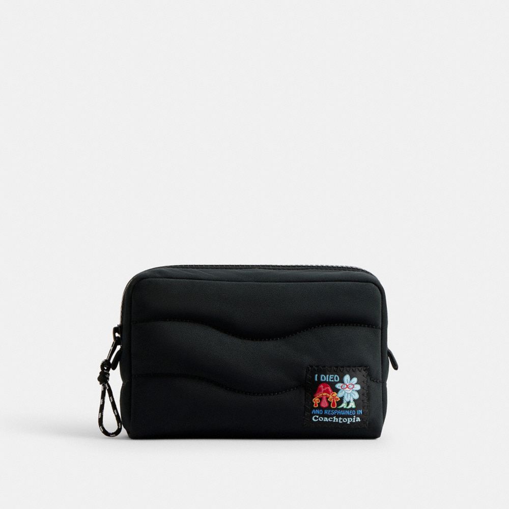 COACH®,Coachtopia Loop Pouch In Recycled Polyester,Black,Front View