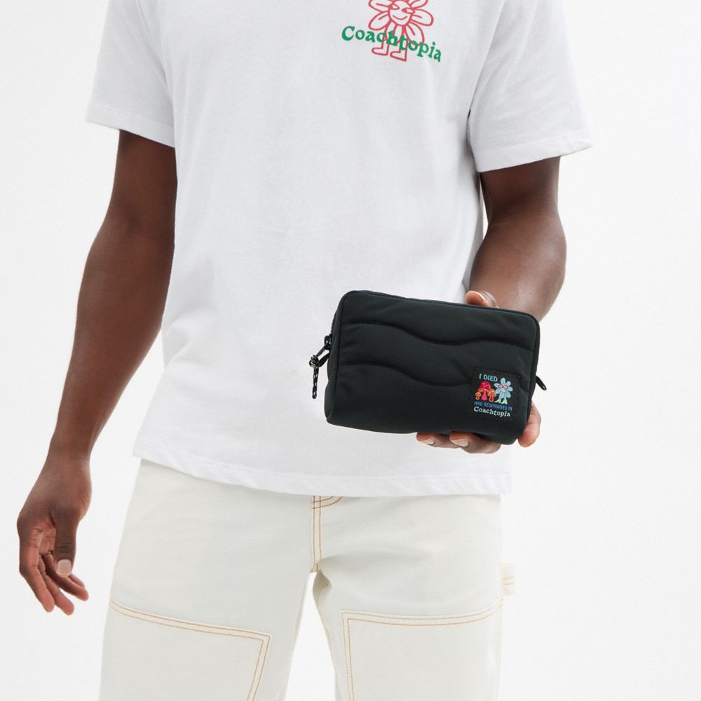Coach Topia Loop Pouch In Recycled Polyester In Black