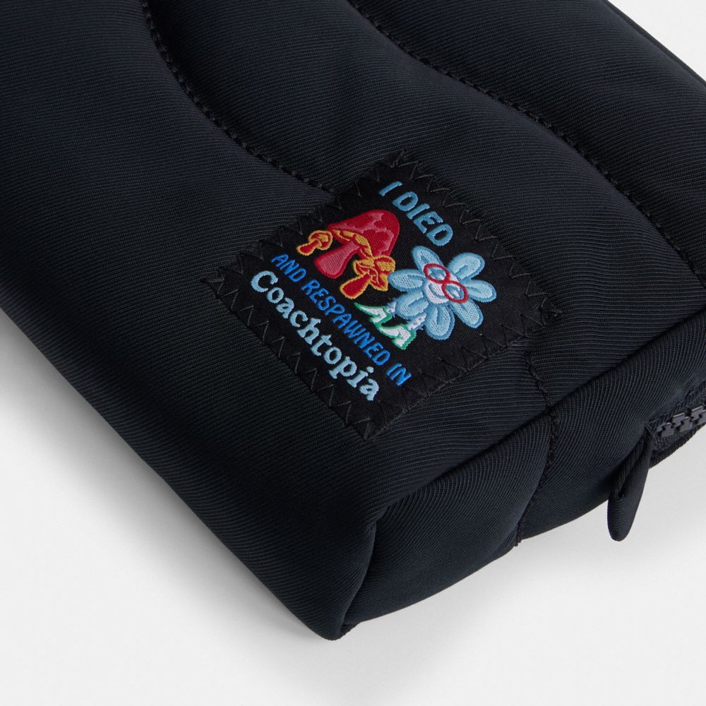 Coach Topia Loop Pouch In Recycled Polyester In Black
