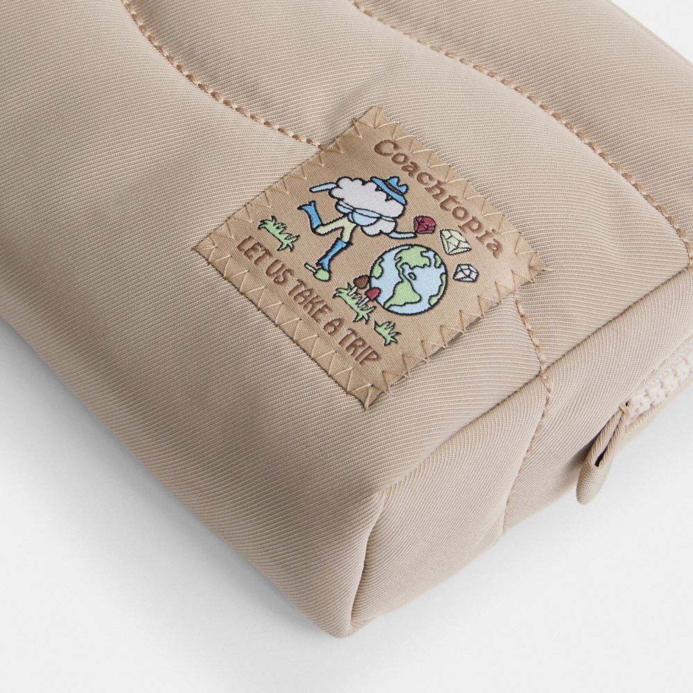 Coach Topia Loop Pouch In Recycled Polyester In Chino