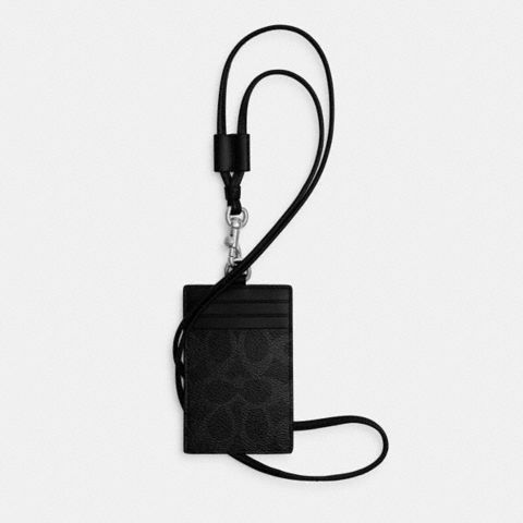 Coach Id Lanyard In Signature Canvas