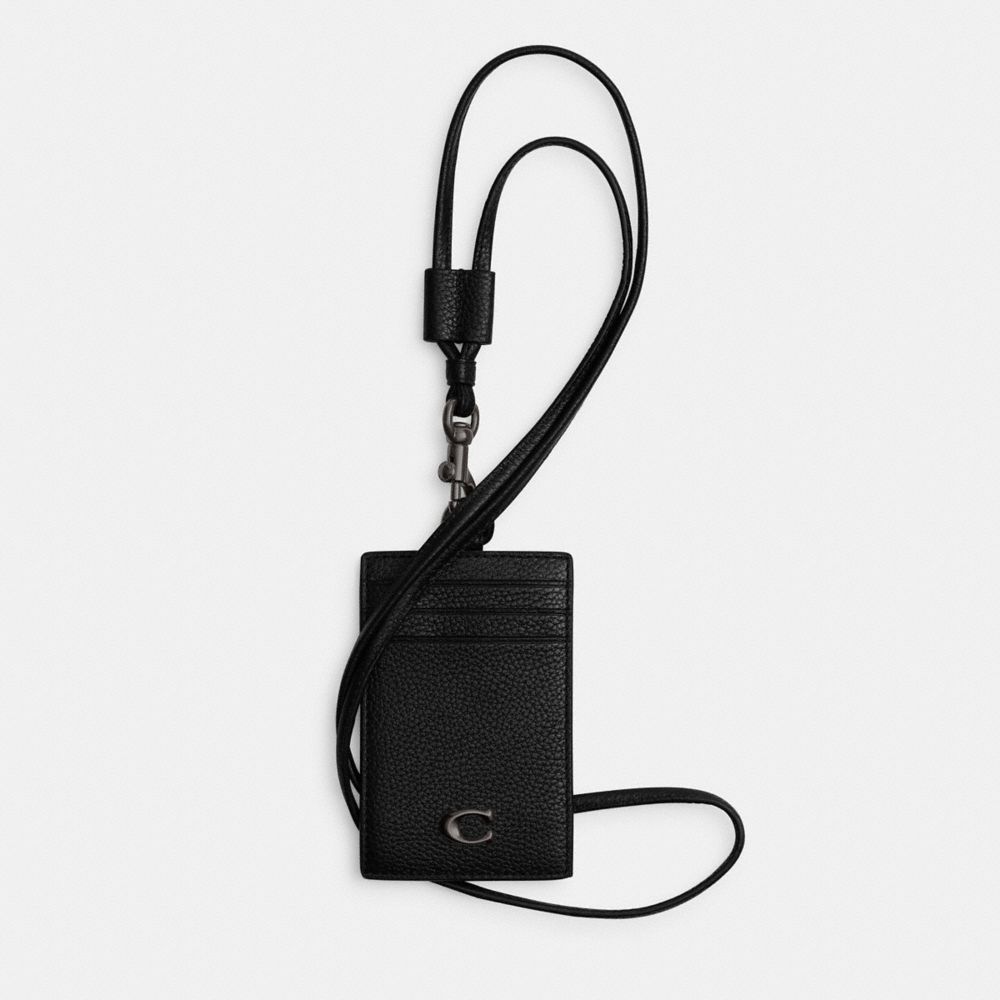 Coach Id Lanyard In Black