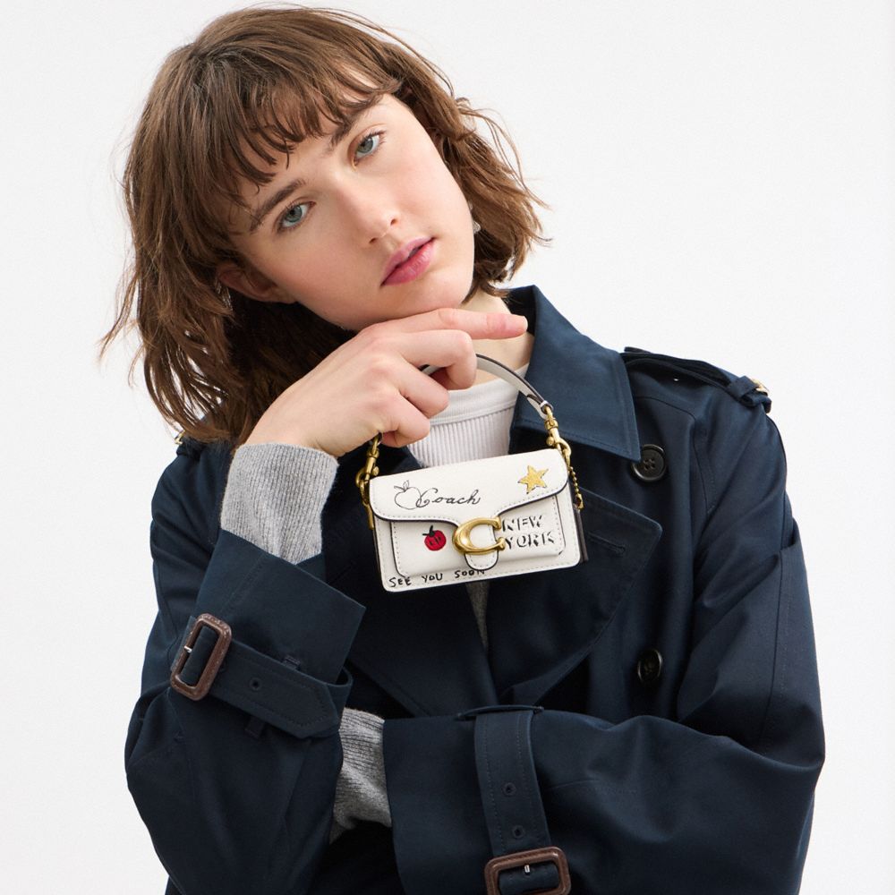 Shop Coach Tabby Bag 12 With Sketch Print In Brass/chalk Multi