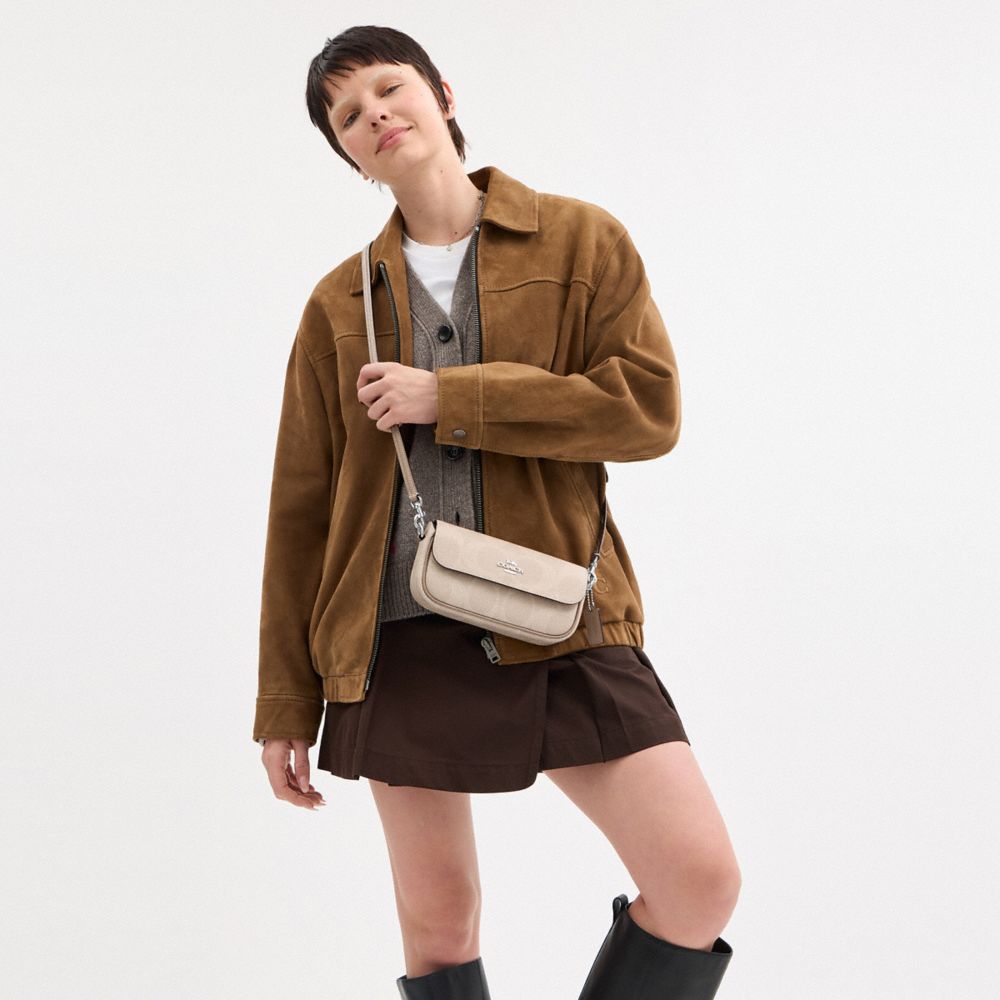 COACH®,ヘイリー フラップ バッグ・シグネチャー キャンバス,ミニバッグ&お財布ショルダー,ｼﾙﾊﾞｰ/ｻﾝﾄﾞ/ﾄｰﾌﾟ