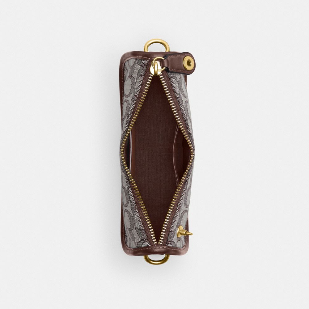 COACH®,Swinger Bag 20 In Signature Jacquard,Brown,Inside View,Top View