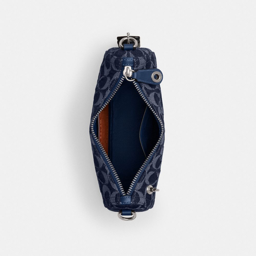 COACH®,Swinger Bag 20 In Signature Denim,,Inside View,Top View