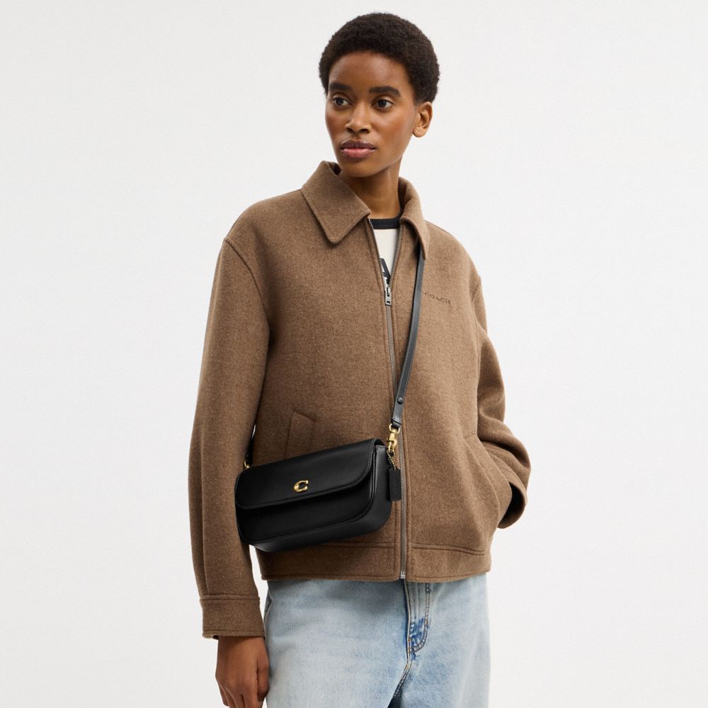 Coach Brook Flap Chain Bag In Black