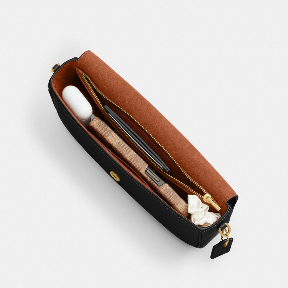 Coach Brook Flap Chain Bag In Black