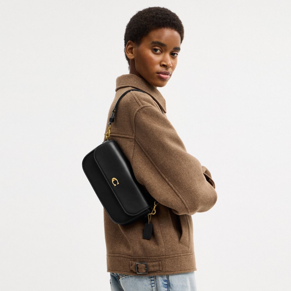 Coach Brook Flap Chain Bag In Black