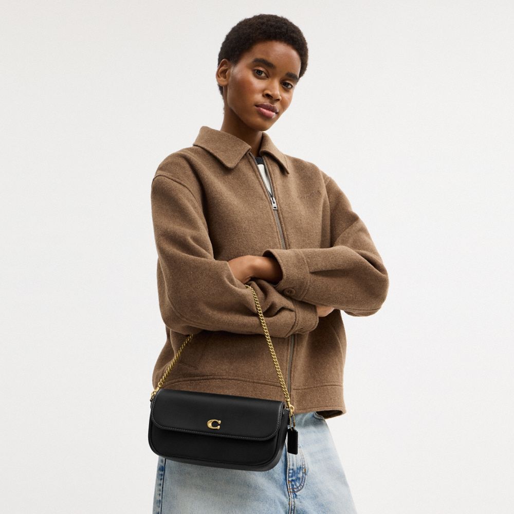 Coach Brook Flap Chain Bag In Black