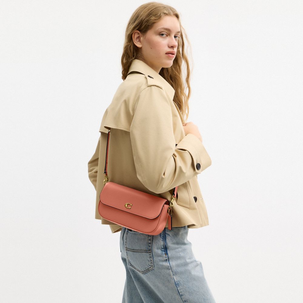 COACH®,Brook Flap Chain Bag,Calfskin Leather,Shoulder Bag,Logo,Embossed,Metal,Adjustable,Compact,Shoulder Guard,Brass,Casual,Brown