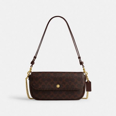 Женские сумки Coach Brook Flap Chain Bag In Signature Canvas