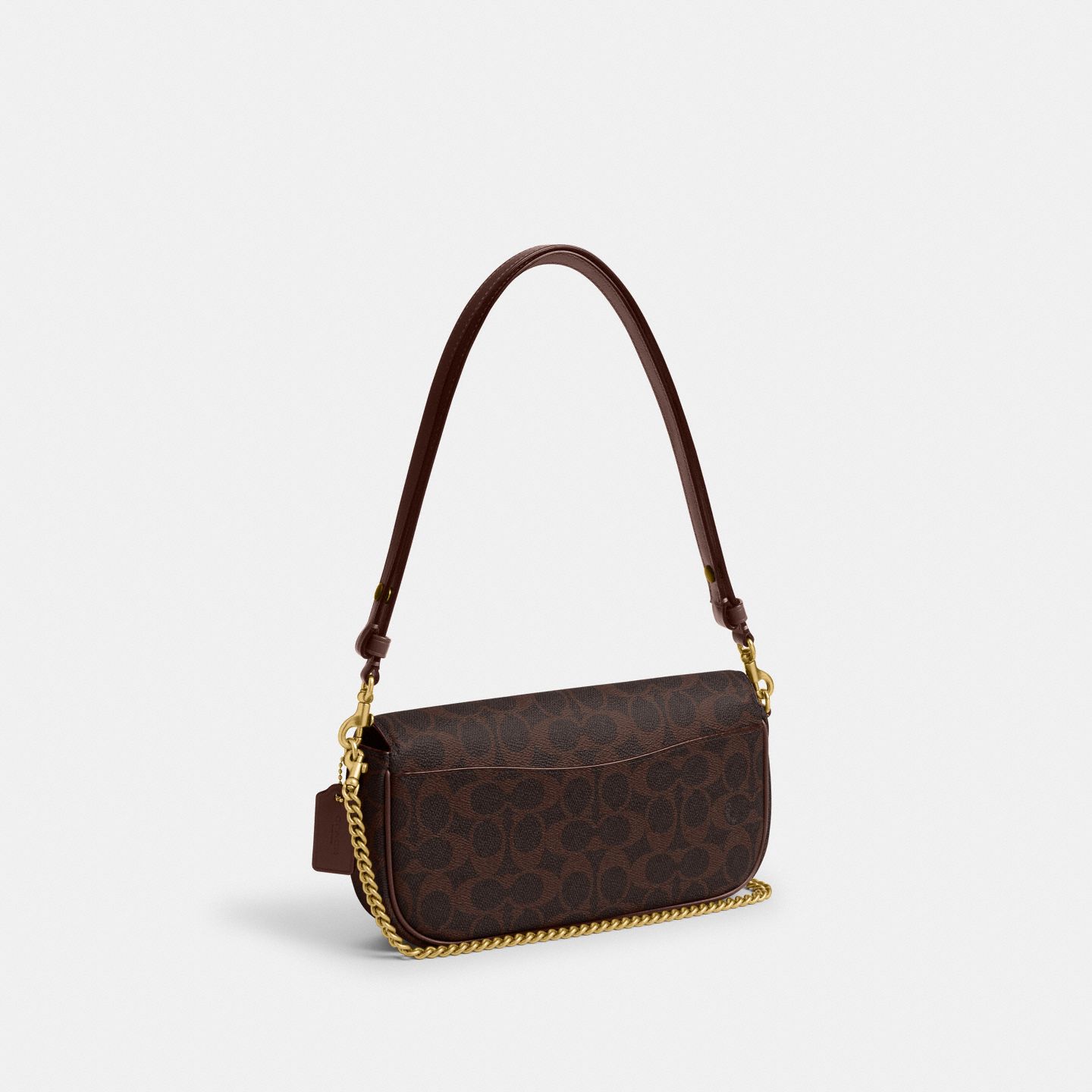Женская сумка Coach Brook Flap Chain Bag In Signature Canvas, цвет: Латунный / Кленовый — фото 2
