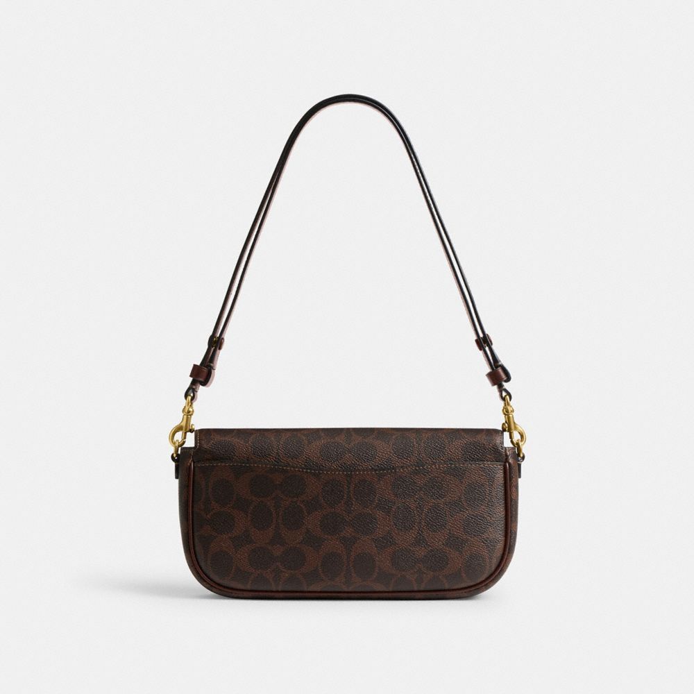 COACH®,Brook Flap Chain Bag In Signature Canvas,,Back View