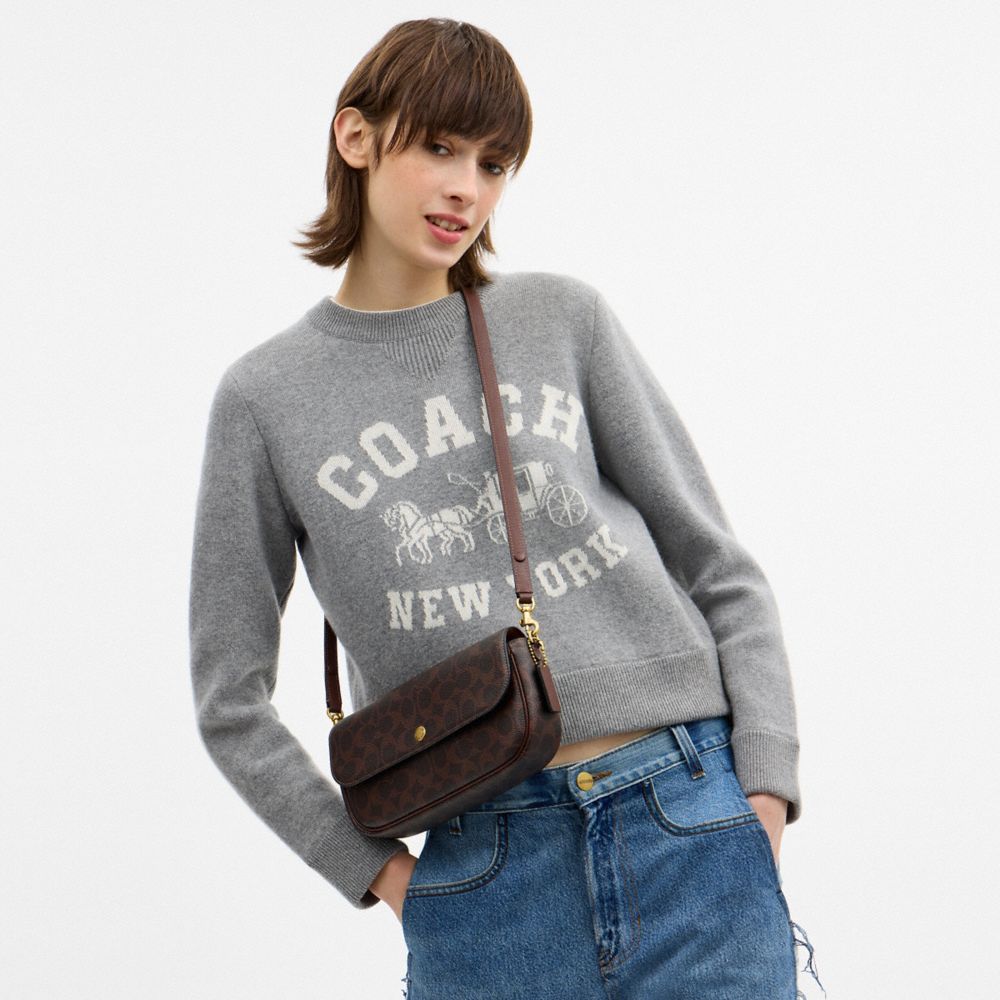 Женские сумки Coach Brook Flap Chain Bag In Signature Canvas — фото 6