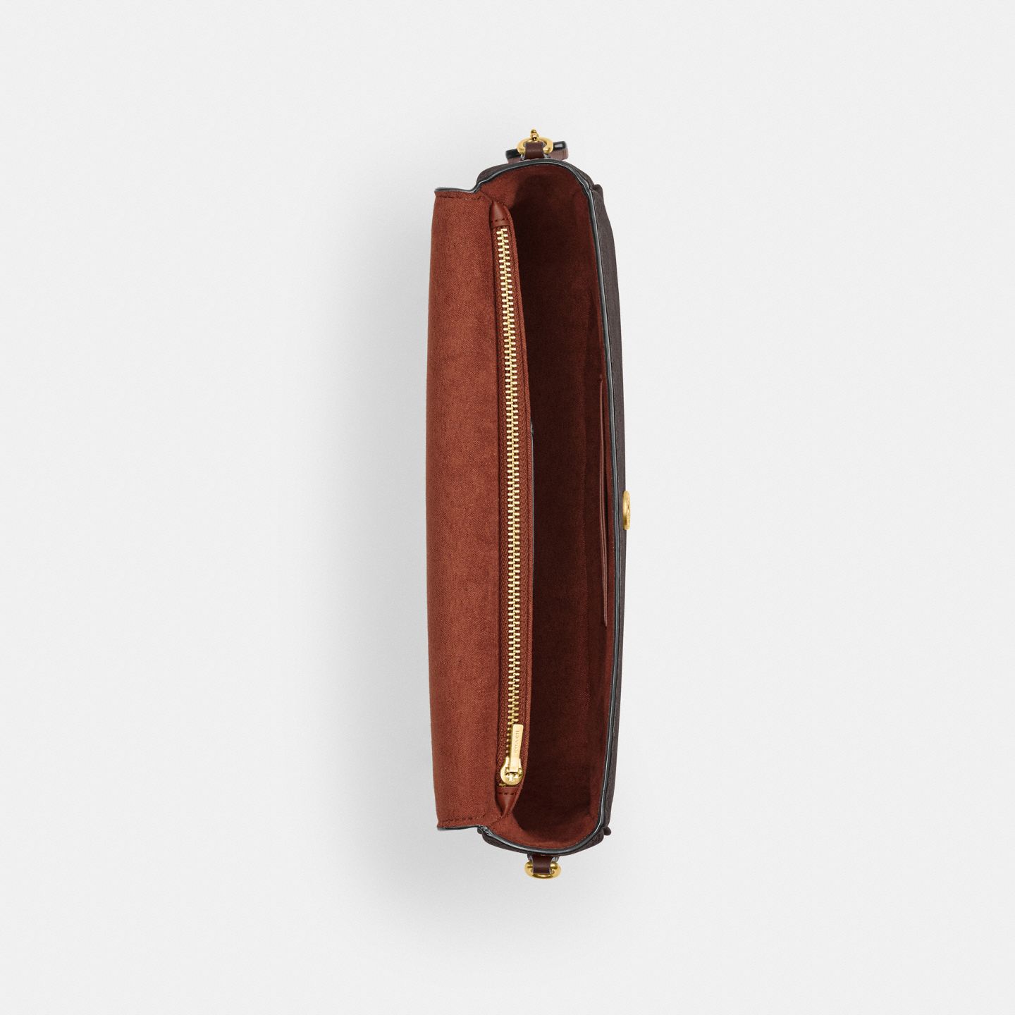 Женская сумка Coach Brook Flap Chain Bag In Signature Canvas, цвет: Латунный / Кленовый — фото 4