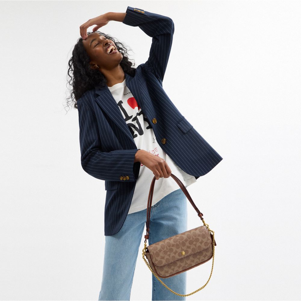 Coach Brook Tasche Aus Signature-canvas Mit Umschlag Und Kettenriemen In Multi