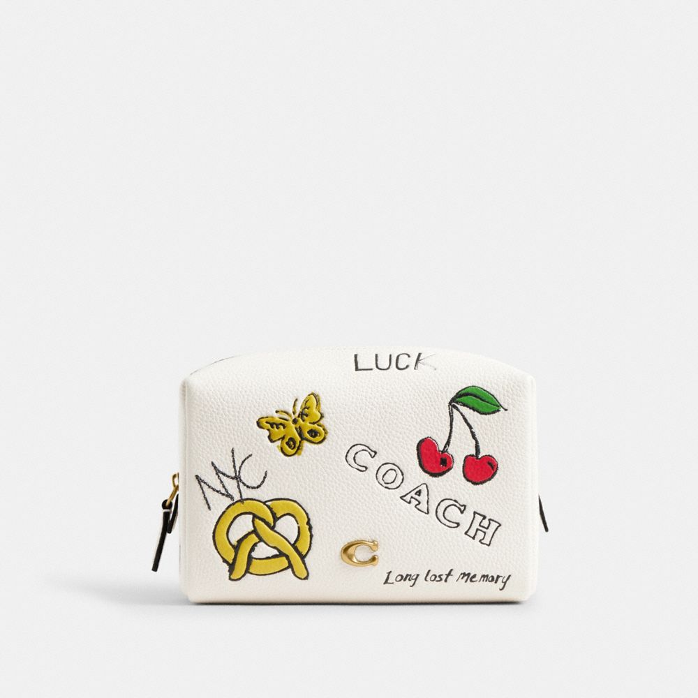 COACH®,Essential Cosmetic Pouch With Sketch Print,,Front View