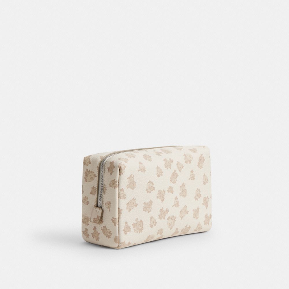 COACH®,Essential Cosmetic Pouch With Floral Print,,Angle View