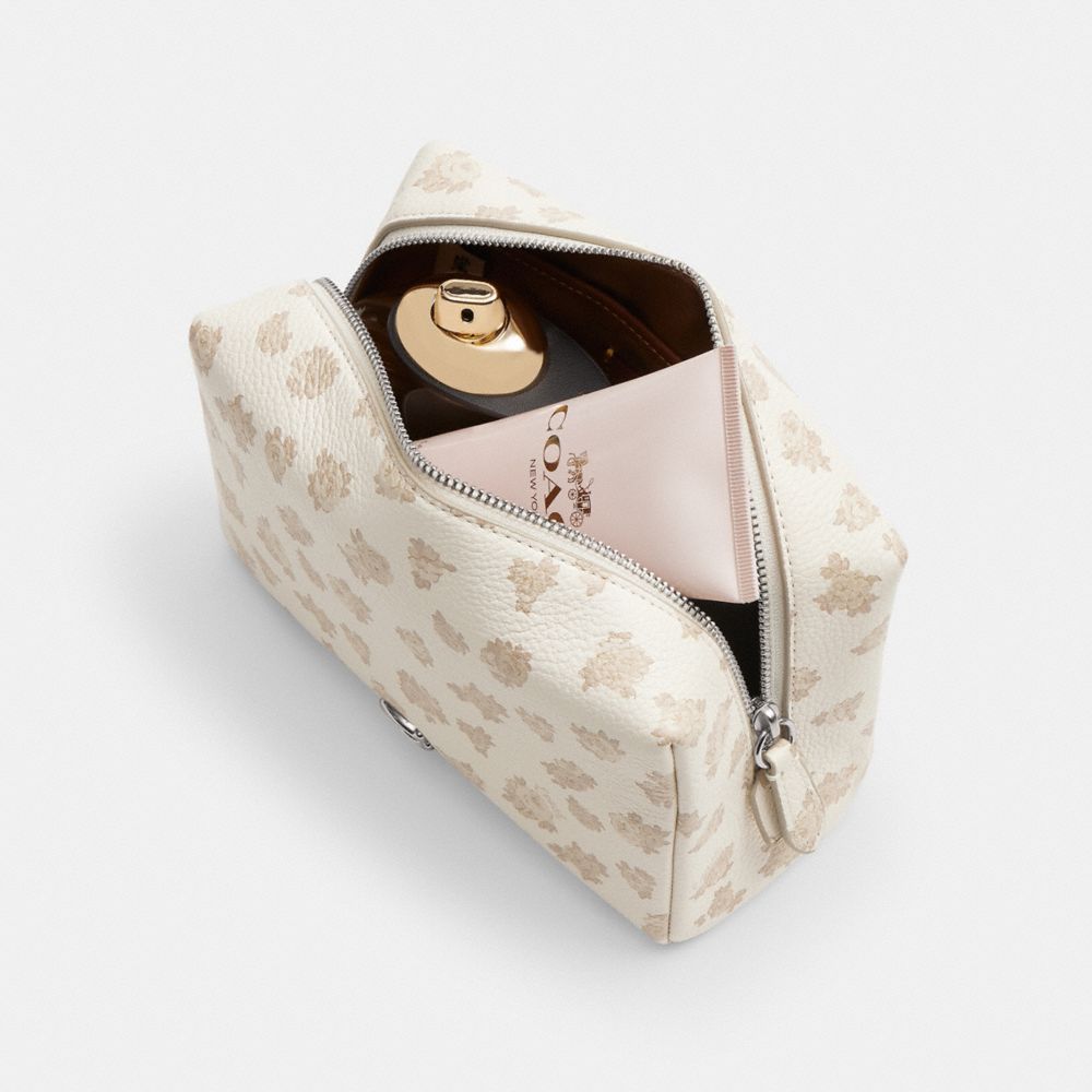 COACH®,Essential Cosmetic Pouch With Floral Print,,Inside View,Top View