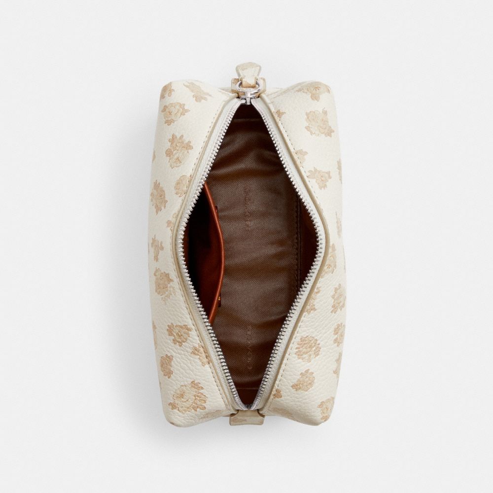 COACH®,Essential Cosmetic Pouch With Floral Print,,Inside View,Top View