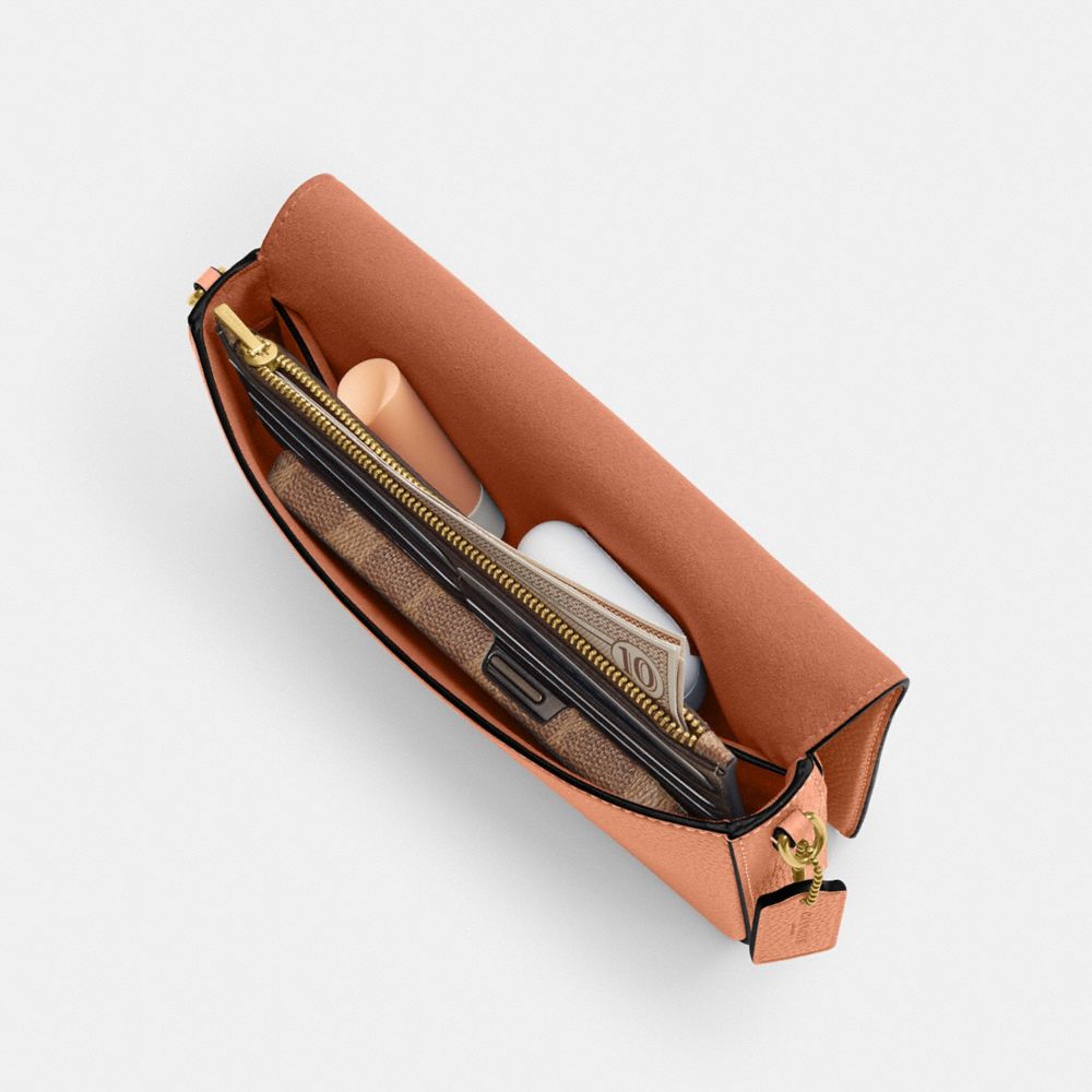 COACH®,Mila Crossbody Bag With Signature Canvas,Crossbody,Metal,Logo,Day Party,,Inside View,Top View